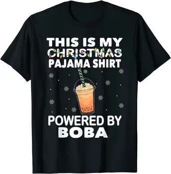 Šis ir Mans Ziemassvētku Pidžamu Powered Boba Bubble Tea Kawaii T-Krekls