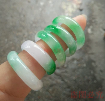 Dabas 100%īsta zaļā Mjanmas jadeite gredzenu, roku darbs skulptūru vienkāršs skuķis gredzenu, sievietes puses kāzu rotaslietas dāvanu gredzeni vīriešiem