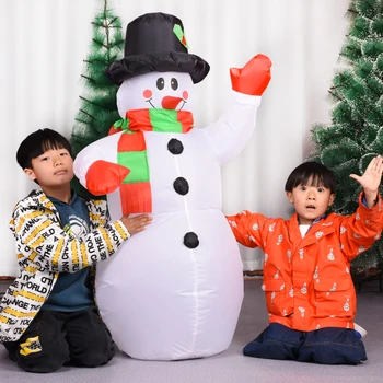 1.5 M LED Piepūšamās Sniegavīrs Gaisa Sūknis, Nakts Lampas, Ziemassvētku Rotājumi Milzu Santa Claus ar Kruķiem Ziemassvētki Aksesuāri Dekori