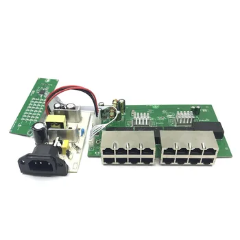 OEM Jaunu modeli, 16 Port Gigabit Switch module Darbvirsmas RJ45 Ethernet Switch 10/100/1000mbps Lan Centrmezglu, slēdzi 16 portas mātesplati
