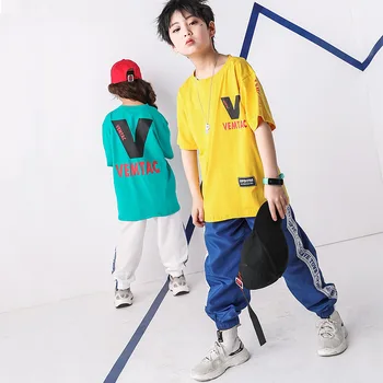 Bērnu Hip Hop Apģērbi T Krekli Balles Deju Apģērbi Meitenēm Zēniem Džeza Deju Tērpi sporta Krekls Topi Jogger Bikses Valkāt