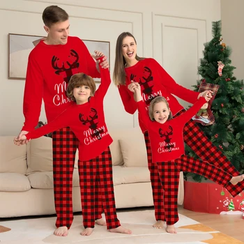 2022 Jaunu Ziemassvētku Džemperi Ģimenes Atbilstošas Drēbes, Apģērbs Mazulim Meitene Zēna Mamma un Tētis, Mamma Biezs Briežu Santa Claus Pidžamas