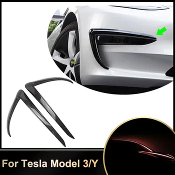 Par Tesla Model 3 2022 Miglas lukturi Apdare Automašīnas Priekšējā Lāpsta Apdares Gaismas Uzacu Vēja Nazis ABS Bampers Vāka Uzlīme Fit Piederumi