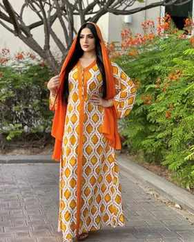 Sievietēm Musulmaņu Ramadāna Kleita Drukāt Lielās Šūpoles Caftan Djellaba Hijab Drēbes Jilbab Khimar Abaya Turcija Dubaija Kleitas Islāma Apģērbi