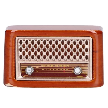 1:12 Leļļu Namiņš Radio Miniatūra, Retro Gudrs Radio Modeli Koka Namiņš Mēbeles Tranzistors Radio Miniatūras Spēlēt Rotaļlietas