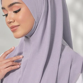 Ready-to-Wear Hijab Jersey Šalle Instant Hijabs slamic Cietā Lakatu Foulard Femme Musulman Wrap galvas apsējs