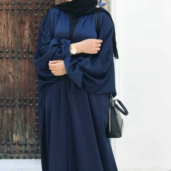 Balonveida Piedurknēm Jaka 2022 Vasaras Dubaija Elegants Musulmaņu Sieviete Kleita Satīna Abayas Eid Mubarak Islāma Drēbes Atbalstu Āfrikas Turcija Aae