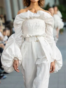 Modes Blūzes Sievietēm Sieviešu Apģērbs Elegants Krekli Sieviete ar garām Piedurknēm Topi Vasaras 2022 korejas Luksusa Tunikas Birojs Valkā
