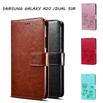Flip Case For Samsung Galaxy A20 Case For Samsung A20 Dual Sim, 20 SM-A205F/DS Segtu Coque Būtiska PU Ādas Maks Capas