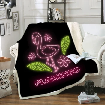 Flamingo 3D Iespiesti Sherpa Segu Super Mīksts, Silts Dīvāns Dīvāns Krēsls Mest Segu Mājīgu Plīša Travel Tūrisma Segas