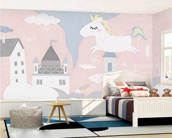 beibehang Pasūtījuma papel de parede bērnu istabas tapetes, zēns, meitene, guļamistaba unicorn silts personību, custom sienas papier peint