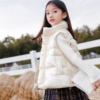 5-11 gadi bērniem meitene ziemas drēbes 95% Baltas pīles dūnu jaka veste 2020 bērniem, ziemas jaka, silta veste mētelis meitenēm ziemas mētelis