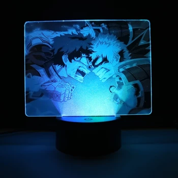 Bakugou VS Midoriya Anime Mans Varonis Augstskolu Krāsains Divu Toņu Lampas Bērnu Dzimšanas dienas Dāvanu Guļamistaba Dekori Akrila Divu Toņu LED Gaismas