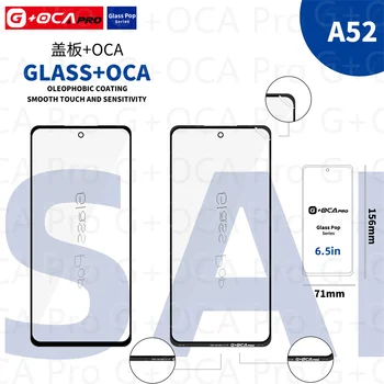 3PCS Samsung Galaxy A33 A40 A41 A50 A50s A52 A53 A60 4G 5G Priekšā Ārējā Ekrāna Panelis Stikla Lēcas ar OCA Nomaiņa