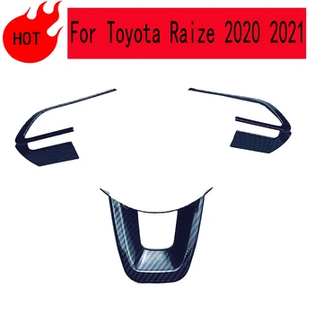 Aksesuāri Stūres Vadības Paneļa Pogu Dekoratīvu Rāmīti Aizsargs ABS Oglekļa Šķiedras Toyota Raize Interjera 2020 2021