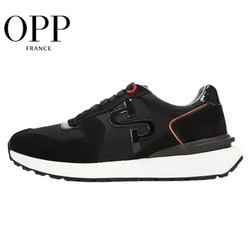 OPP čības vīriešu vasaras kurpes jaunas oficiālajā mājas lapā flagmanis melns ādas ceļojumu gadījuma mežģīnes-up apavi vīriešiem