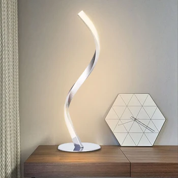 LED Spirāli, Galda Lampa, Izliekta, Galda, naktslampas Iekštelpu Silti Balta S Forma Galda Lampas Dzīvojamā Istabā LED galda Lampa Mājas Dekoru