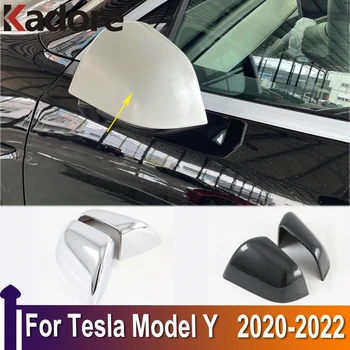 Par Tesla Model Y 2020 2021 2022 Durvis Atpakaļskata Spogulī, Vāku Apdares Ārējie Piederumi Auto Uzlīme Chrome