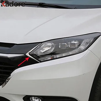 Honda Vezel 2014 2015 Chrome Lukturu Uzacu Sloksnes Auto Priekšā Galvas Gaismas Luktura Vāciņš Melns