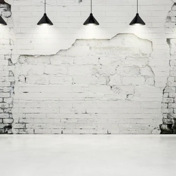 Balto ķieģeļu sienas high-end tapetes Kino, TV dīvāns fona mūsdienu minimālisma stilā custom izmēri