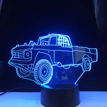 Modificētu truck 3D Ilūziju, Lampas Krāsa Mainās Atmosfēra Led Nakts Gaisma Bērnu Dzimšanas dienas Dāvanu Guļamistaba Dekori Nightlight