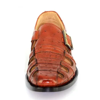 hubu vasaras Tīra rokasgrāmata Īsta strausa ādas strausu ādas Vīriešu kurpes augstas klases vīriešu apavi Vīriešu apavi