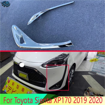 Toyota Sienta XP170 2019 2020 Auto Piederumi ABS Hromēti Priekšējie Miglas lukturi, Lampas Vāciņš Melns, Molding Bezel Rotāt Uzlīmes