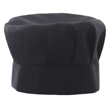 Šefpavārs Cepure, Melna Balta Pieaugušo Regulējams Baker Cepuri Astoņstūra Formas Cepure Spaiņa Cepuri Virtuvē Cooking Chef Hat