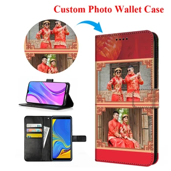 DIY Attēlu Āda Flip Case For Huawei Mate 40 20 Lpp Smart 2019 P20 Lite P30 Pro Godu 60 50 Pro Pielāgotus Foto Nosaukums Maka Vāks