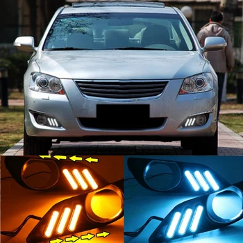 Auto LED Dienas Gaitas Lukturi Miglas lukturis Priekšējais Bamperis Pagrieziena Signāla Gaismu 