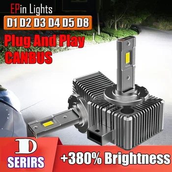 2GAB D1S D3S LED Lukturu D2S D4S D5S D8S D1R D2R D3R D4R Canbus Turbo Auto Lampas 70 W 32000LM 6000K Spēlēt Un Pievienojiet Auto Gaismām 12V