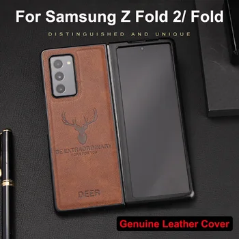 Case For Samsung Galaxy Z Reizes 2 Triecienizturīgs Īstas Ādas Segumu W21 5G Z Fold2 Zfold2 Gadījumā Galaxy Reizes W20 5G Shell