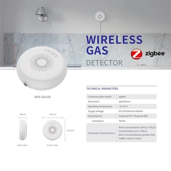 ZigBee Tuya smart gāzes detektoru Trauksmes Home Security bezvadu gāzu sensoru, Wifi smart saistība Gudras Mājas Signalizācijas Sistēma
