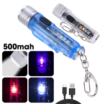 LED Keychain, Mini Lukturītis USB Lādējamu Lāpu Portatīvo Ūdensizturīgs Magnētisko Lāpu Spēcīgu Gaismas Lāpu, Kempings Lukturi
