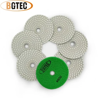 BGTEC 4inch 7pcs #800 Profesionālās slapjš dimanta elastīgi spilventiņi 100mm slīpēšanas diska granīta, marmora, keramikas