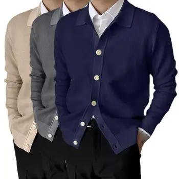 Ziemas Džemperi, Vīriešu Apģērbu Jaciņa Vienu-krūšu Adījumu Modes Adīt korejiešu Stila Jaka Vīriešiem Gadījuma Mēteļi