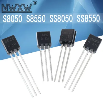 100pcs/daudz S8050 S8550 SS8050 SS8550 TO-92 8050-line tranzistora strāvas tranzistors PNP NPN