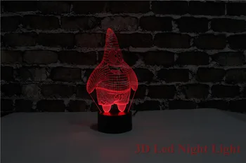 Jauns Stils Halloween Dāvanu Starfish Deco 3D Guļamistabā Gaisma ar 7 Krāsas, un Maināms Radošo Taupīšanas Mazulis Guļamistaba Nakts Gaisma