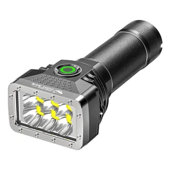 Spēcīgi Jaudīgs LED Lukturītis Taktiskās Lāpu USB Lādējamu 4 Režīmi Ūdensizturīgs Lampas Ultra Spožu Laternu Kempings Zvejas