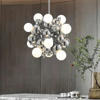 Postmodernisma Luksusa LED Lustras Apgaismojums Ēdamistaba Dzīvojamā Istaba Jaunums Stikla Karājas Lampas Guļamistabas Modelis Māja Home Deco Gaismekļi