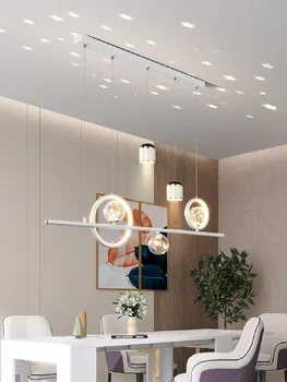 Ziemeļvalstu restorānu lustra vienkārši moderns bārs galda lampa, pilns ar zvaigznēm, kuru uzmanības centrā gaismas luksusa trīskrāsu dimming lampas