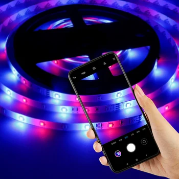 RGB Bendable 5M LED Sloksnes Gaismas Ūdensizturīgs Ar Kontrolieris Adapteris