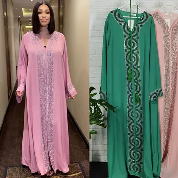 Dubai Āfrikas Kleitas, Sievietēm, Plus Lieluma Boubou Nigērijas Drēbes Ankara Dashiki Gara Kleita Rhinestone Kaftan Maxi Drēbes Djellaba