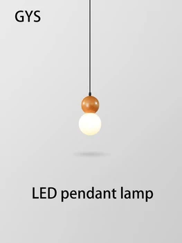 GYS Guļamistabas Gultas LED Pendant Lampas Neliela Lustra, Ziemeļvalstu Koksnes Bārs Galda Lampas Modernās Vienkāršs Gaismas Luksusa Restorānā Apgaismojums