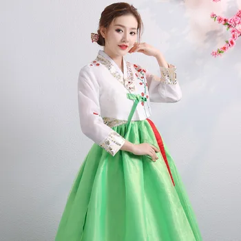 2023 tradicionālās korejiešu hanbok sieviešu apģērbu izšūti tiesa kleita valsts skatuves dejas veic āzijas drēbes deju tērpi