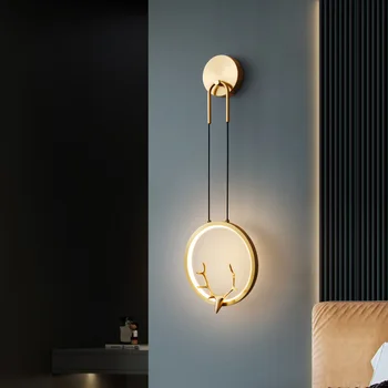 Iekštelpu Gaismas Luksusa Visi Vara Ziemeļu Sienas Lampas Dzīvojamā Istabā Radošā TV Sienas Lampas Dizainers Modernu LED Guļamistabas Gultas Lampa