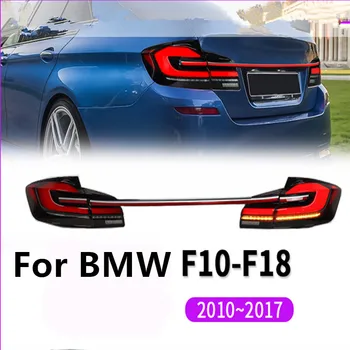 Par 2010-2017 BMW 5 Series F10/F18 LED, Izmantojot plūsmas, kas Mirgo Taillight Dinamisku Streamer LED Dekoratīvās Gaismas