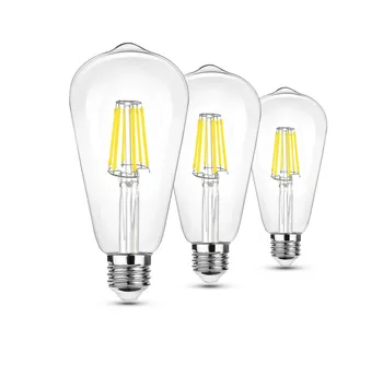 LED Edison Kvēlspuldzes pārredzamu ST64 Aptumšojami E27 B22 6W 8W 12W 20W 110V, 220V 2700K 360 Grādu Enerģētikas Lampas