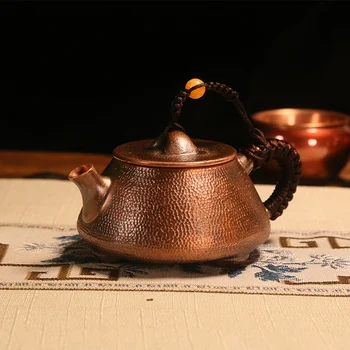 Maza Vara Tējkanna Roku darbs Retro Stila Mini Rīkoties Pot Kung Fu Tējas Komplekts 250ML Sarkanā Vara Viršanas Tējkanna Ķīnas Tējas Infuser