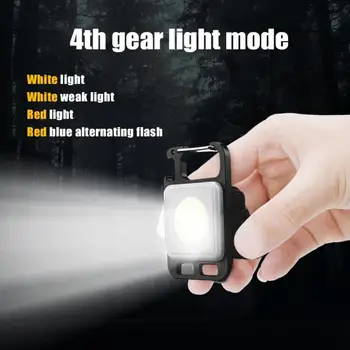 LED Gaismiņa Daudzfunkcionālo USB Uzlādējams Mini Kabatas Keychain LED Gaismas Lukturīti Darba Lukturi Keychain, Avārijas Gaismas,